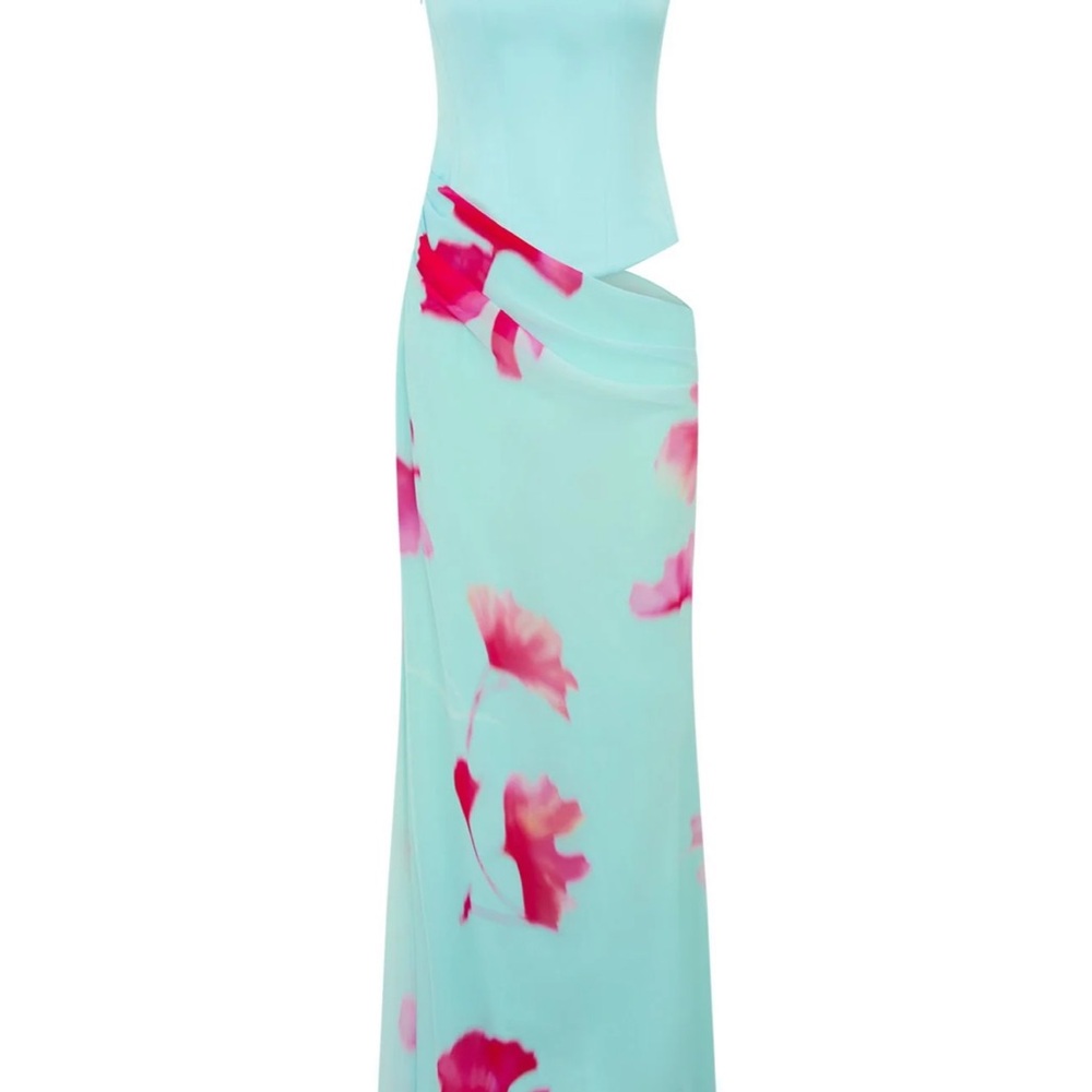 White Fox Boutique Peach Fizz Strapless Maxi Dress Amalfi Muse